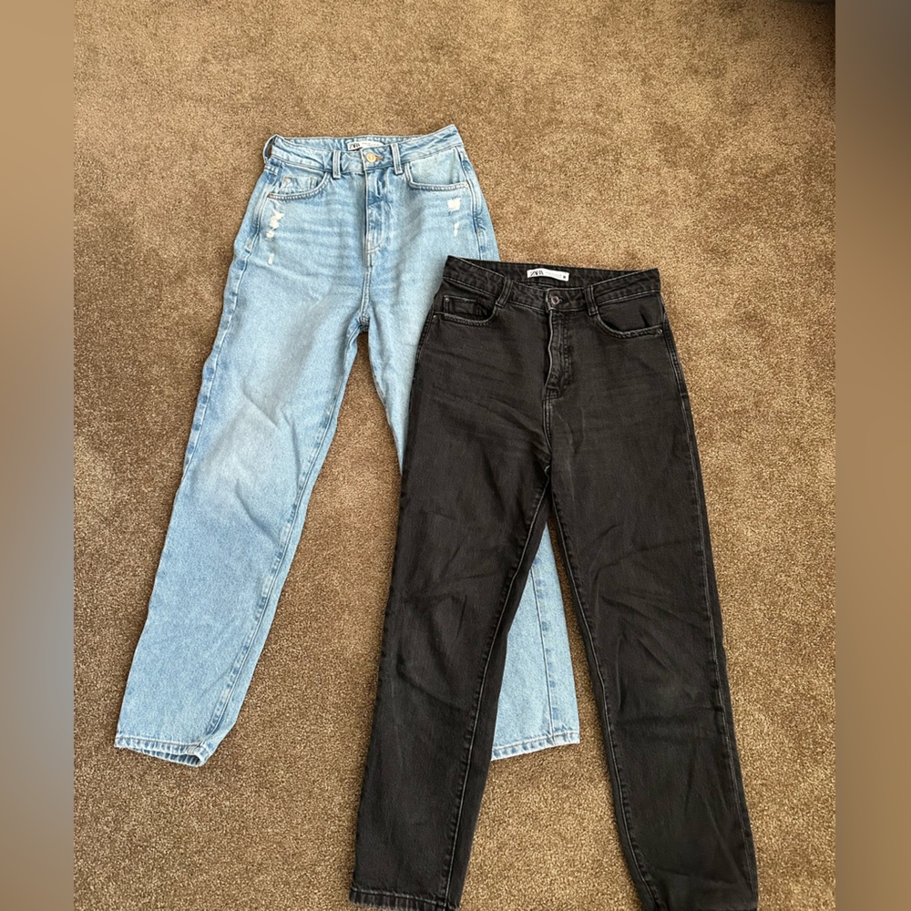 2 Pairs Zara High Wasted Jeans Size 4